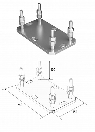 Подставка регулируемая роликовой опоры для балок 138×144×6 и 95×88×5