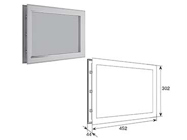 Окно акриловое 452×302 белое для панелей со структурой филенка
